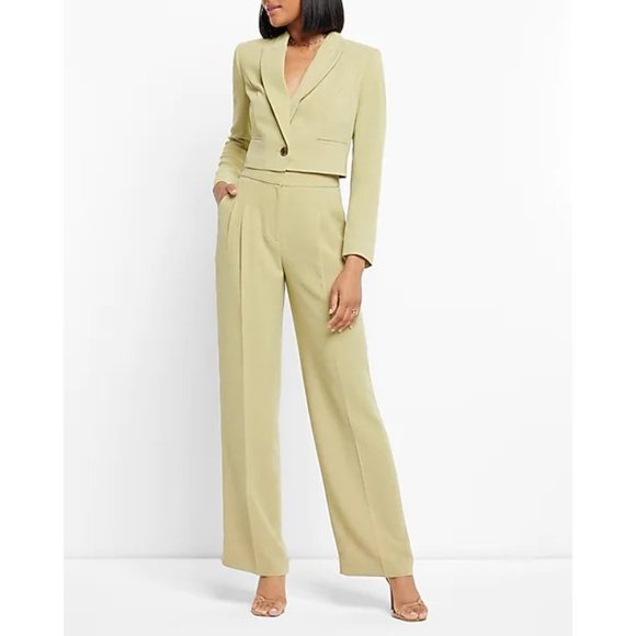 Express Super High Waisted Pleated Wide Leg 8R - Picture 6 of 7